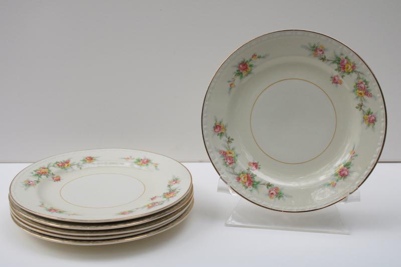 photo of Homer Laughlin Cashmere vintage china bread & butter plates or small dessert plates #1