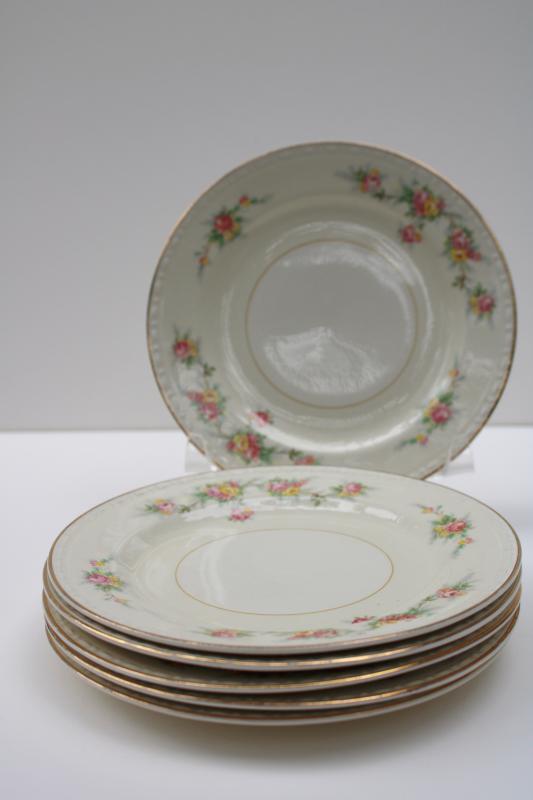 photo of Homer Laughlin Cashmere vintage china bread & butter plates or small dessert plates #9
