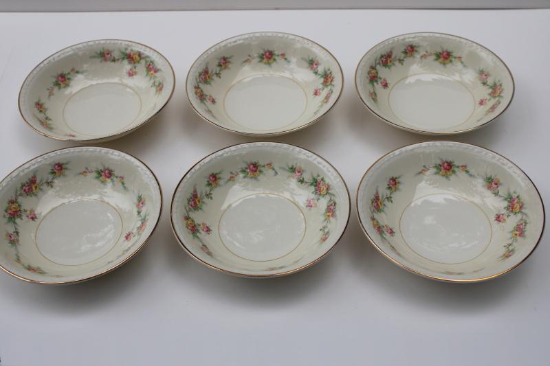 photo of Homer Laughlin Cashmere vintage china fruit or sauce bowls, small dessert dishes #1