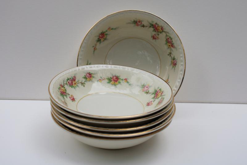 photo of Homer Laughlin Cashmere vintage china fruit or sauce bowls, small dessert dishes #5