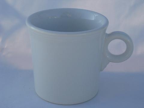 photo of Homer Laughlin Fiesta pottery coffee cups, set of 8 white mugs, never used #2