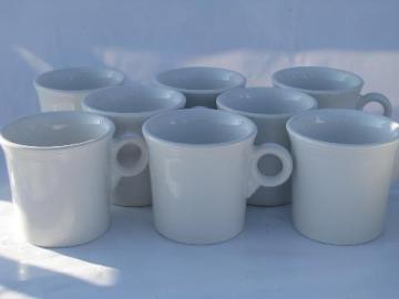 catalog photo of Homer Laughlin Fiesta pottery coffee cups, set of 8 white mugs, never used