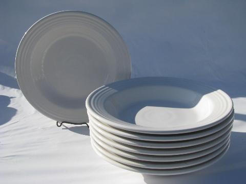 photo of Homer Laughlin Fiesta pottery dinnerware, set of 8 white soup bowls, never used #1