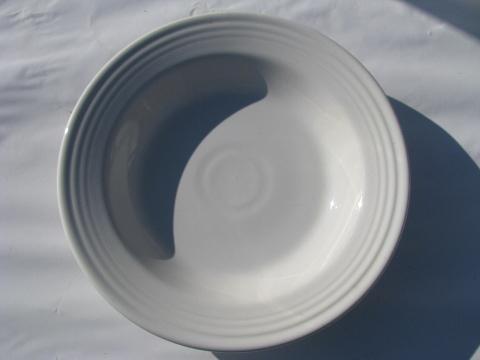 photo of Homer Laughlin Fiesta pottery dinnerware, set of 8 white soup bowls, never used #2