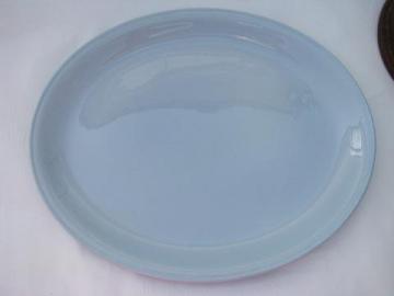 catalog photo of Homer Laughlin Skytone vintage sky blue pottery platter, a big one!