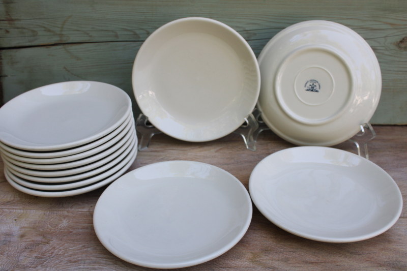 photo of Homer Laughlin USA lead free white china sandwich or salad plates, heavy restaurant ware #1