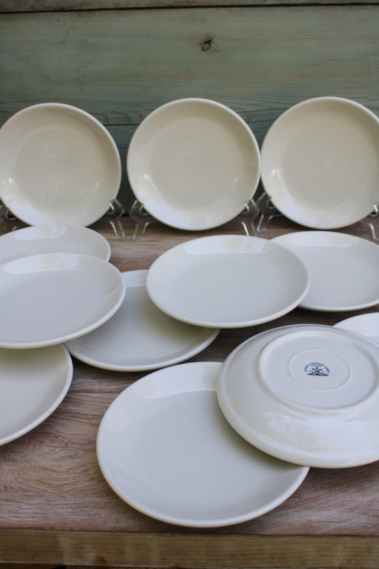 photo of Homer Laughlin USA lead free white china sandwich or salad plates, heavy restaurant ware #5