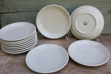 catalog photo of Homer Laughlin USA lead free white china sandwich or salad plates, heavy restaurant ware