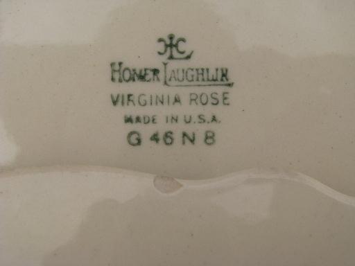 photo of Homer Laughlin Virginia Rose floral bouquet plates lot, 40s vintage #4