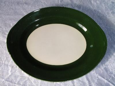 photo of Homer Laughlin platter, green border #1