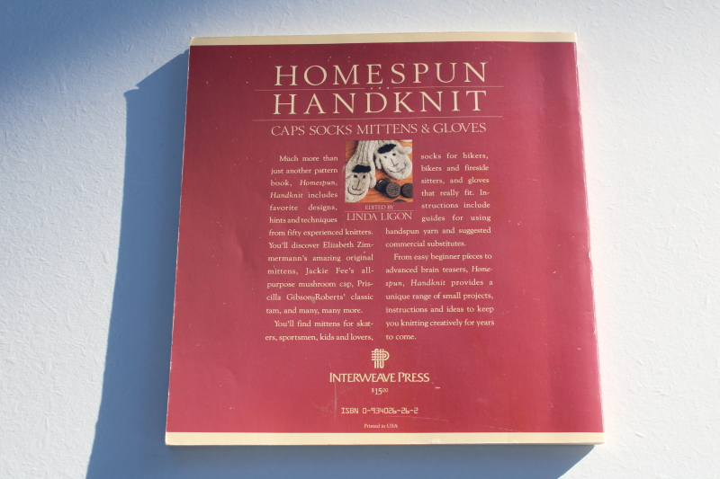 photo of Homespun Handknit vintage Interweave Press knitting patterns hats, mittens, gloves, socks #4