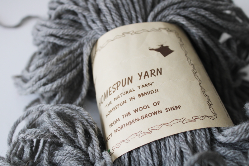 photo of Homespun Yarn Bemidji Minnesota natural fisherman's wool yarn grey heather color  #2