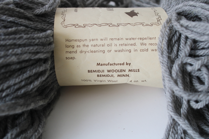 photo of Homespun Yarn Bemidji Minnesota natural fisherman's wool yarn grey heather color  #4