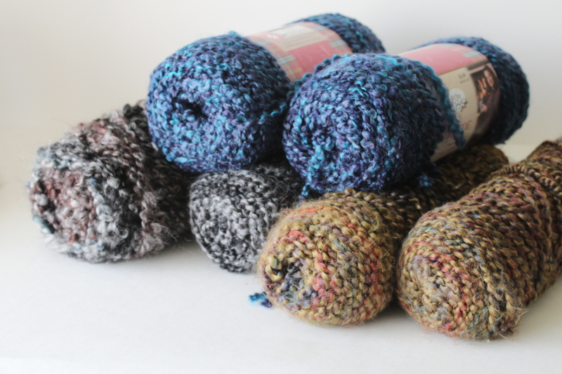photo of Homespun & Fireside yarn lot, browns & blues earth & sea neutral shades #4