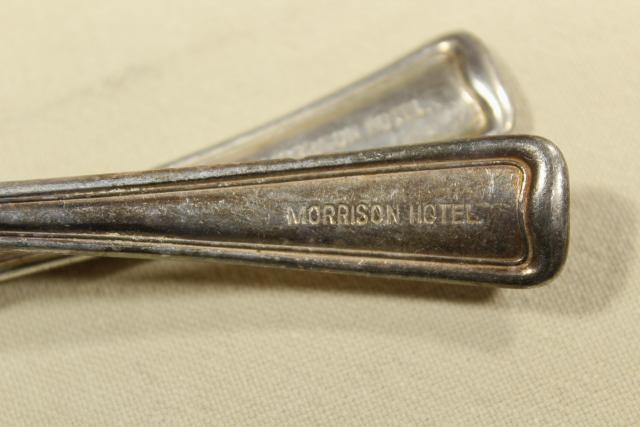 photo of Hotel Morrison (Seattle) engraved silverware, antique flatware, heavy old dinner forks #3