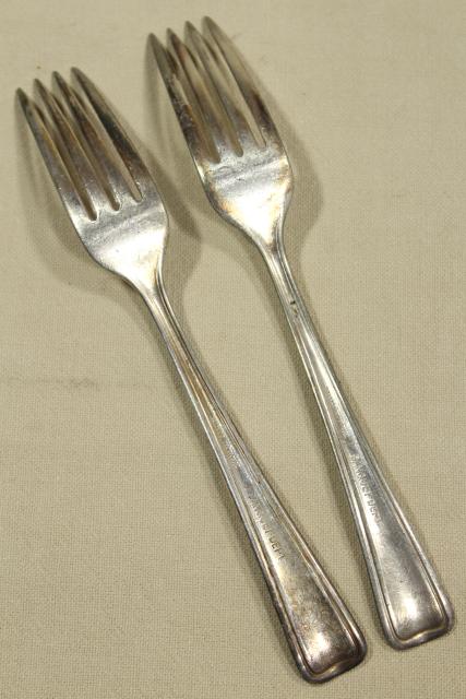 photo of Hotel Morrison (Seattle) engraved silverware, antique flatware, heavy old dinner forks #4