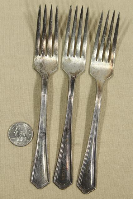 photo of Hotel Morrison (Seattle) engraved silverware, antique flatware, heavy old dinner forks #5