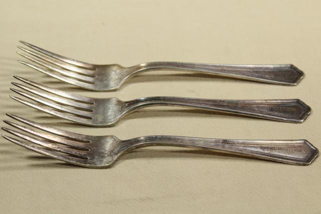 photo of Hotel Morrison (Seattle) engraved silverware, antique flatware, heavy old dinner forks #6