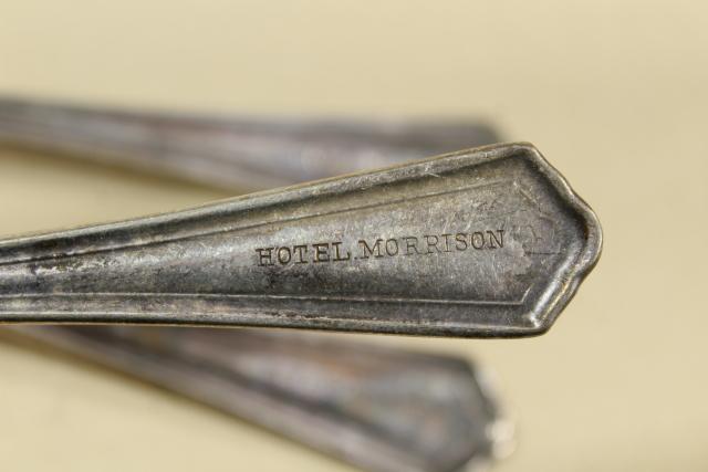 photo of Hotel Morrison (Seattle) engraved silverware, antique flatware, heavy old dinner forks #7