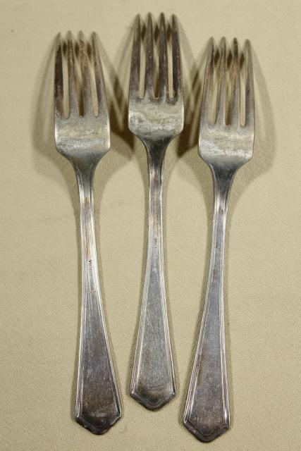 photo of Hotel Morrison (Seattle) engraved silverware, antique flatware, heavy old dinner forks #8