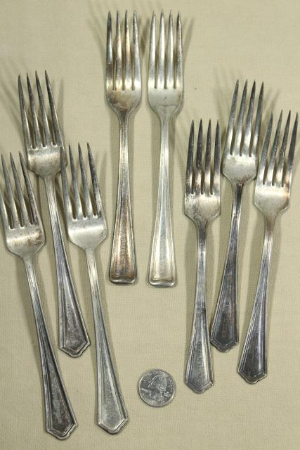 photo of Hotel Morrison (Seattle) engraved silverware, antique flatware, heavy old dinner forks #12