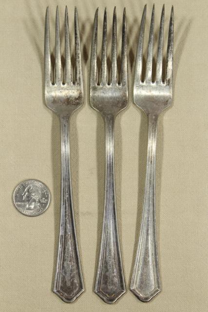 photo of Hotel Morrison (Seattle) engraved silverware, antique flatware, heavy old dinner forks #13