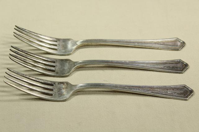 photo of Hotel Morrison (Seattle) engraved silverware, antique flatware, heavy old dinner forks #14