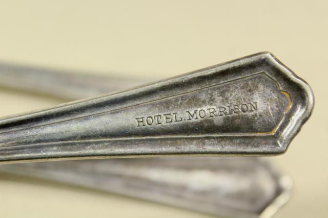 photo of Hotel Morrison (Seattle) engraved silverware, antique flatware, heavy old dinner forks #15