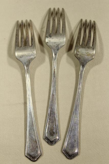 photo of Hotel Morrison (Seattle) engraved silverware, antique flatware, heavy old dinner forks #16