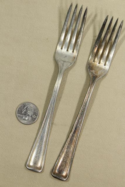 photo of Hotel Morrison (Seattle) engraved silverware, antique flatware, heavy old dinner forks #17