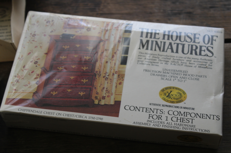photo of House of Miniatures kits lot sealed packages, historical furniture reproductions dollhouse 1 to 12 scale #2