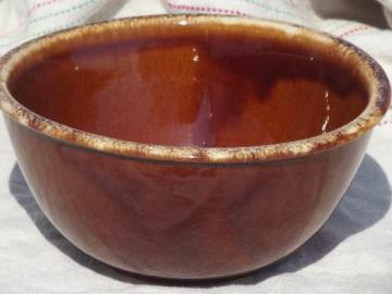 catalog photo of Hull brown drip pottery bowl, vintage Oven Proof 7