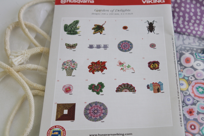 photo of Husqvarna Viking sewing machine embroidery designs CD Kaffe Fassett Garden of Delights number 82 #3