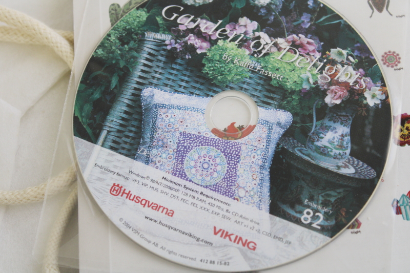 photo of Husqvarna Viking sewing machine embroidery designs CD Kaffe Fassett Garden of Delights number 82 #4