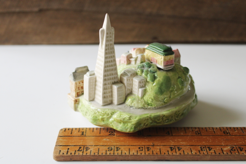 photo of I Left My Heart In San Francisco music box, vintage Otagiri ceramic SF city scene w/ trolley  #3