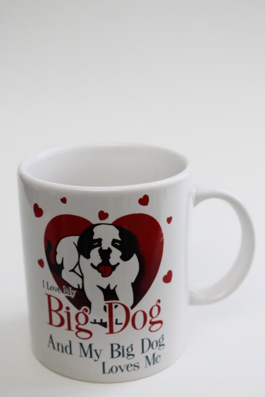 photo of I Love My Big Dog 1990s vintage Big Dogs ceramic mug, retro coffee cup #4
