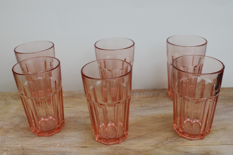 photo of IKEA Pokal rose pink glass tumblers Duralex style bistro glasses made in Russia #1