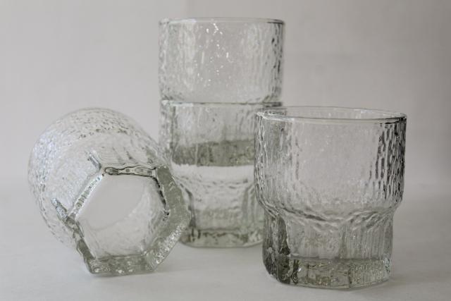 photo of Iittala ice textured tumblers, mid century mod vintage on the rocks old fashioned glasses #2