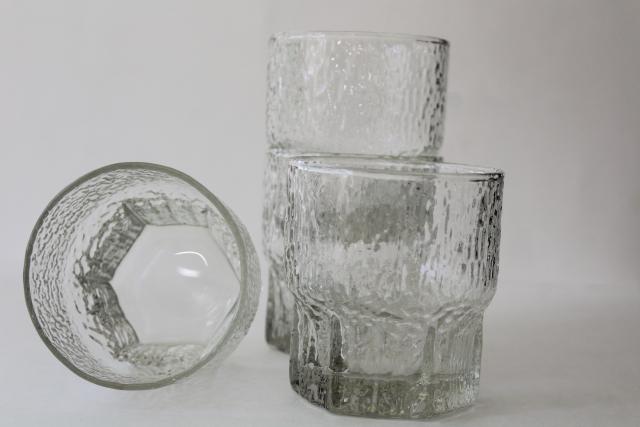 photo of Iittala ice textured tumblers, mid century mod vintage on the rocks old fashioned glasses #3