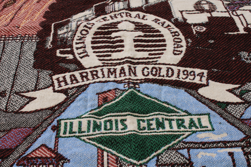 photo of Illinois Central Railroad Gilman station woven throw blanket Harriman Gold safety award 1994  #2