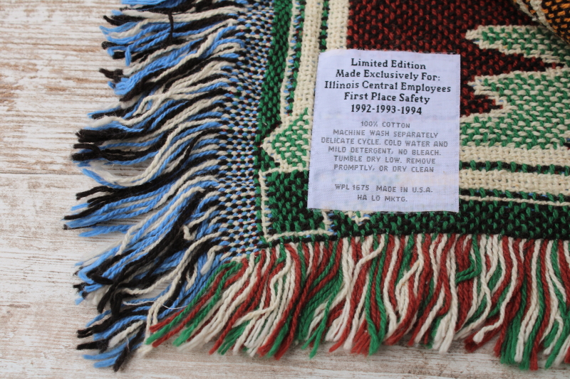 photo of Illinois Central Railroad Gilman station woven throw blanket Harriman Gold safety award 1994  #8