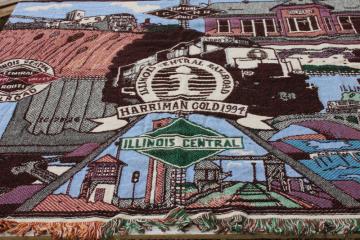 Illinois Central Railroad Gilman station woven throw blanket Harriman Gold safety award 1994 