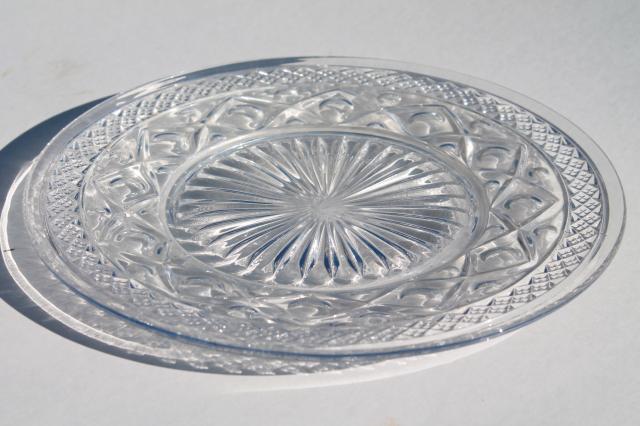 photo of Imperial Cape Cod crystal clear vintage pressed pattern glass salad plates set of 8 #5