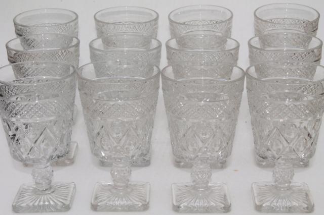 photo of Imperial Cape Cod crystal clear vintage water goblets wine glasses set of 12  #1