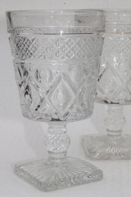 photo of Imperial Cape Cod crystal clear vintage water goblets wine glasses set of 12  #2