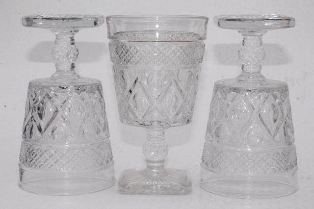 photo of Imperial Cape Cod crystal clear vintage water goblets wine glasses set of 12  #4