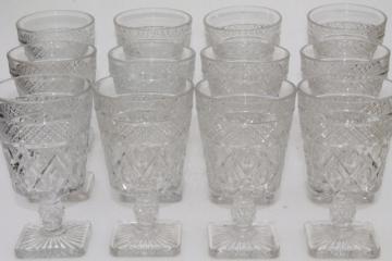 catalog photo of Imperial Cape Cod crystal clear vintage water goblets wine glasses set of 12 