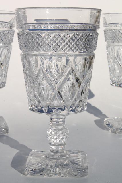 photo of Imperial Cape Cod crystal clear vintage water goblets wine glasses set of 8 #2