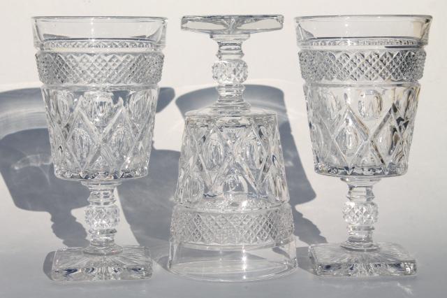 photo of Imperial Cape Cod crystal clear vintage water goblets wine glasses set of 8 #4