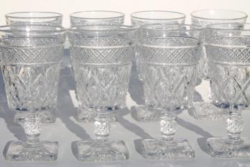 catalog photo of Imperial Cape Cod crystal clear vintage water goblets wine glasses set of 8